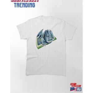 Blue Toon Dragon W Book Classic Tshirt Unisex